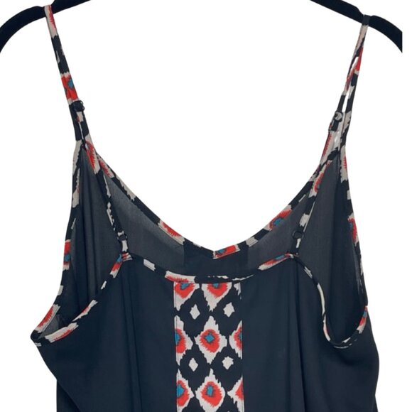 LE SAMPLE | Womens Spaghetti Strap Black Sheer Tank Top | Size L - Picture 5 of 11